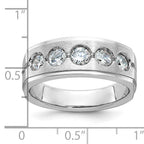 14k White Gold Mens Polished and Satin 1 carat Diamond Complete Ring - Sophia Jewelers