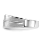 14k White Gold Mens Polished and Satin Diamond Ring Mounting, Mounting Only - Sophia Jewelers