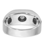 14k White Gold Mens Polished and Satin 1/5 carat Diamond Complete Ring - Sophia Jewelers