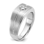 14k White Gold Mens Polished and Satin Diamond Ring Mounting, Mounting Only - Sophia Jewelers