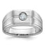 14k White Gold Mens Polished and Satin 1/5 carat Diamond Complete Ring - Sophia Jewelers