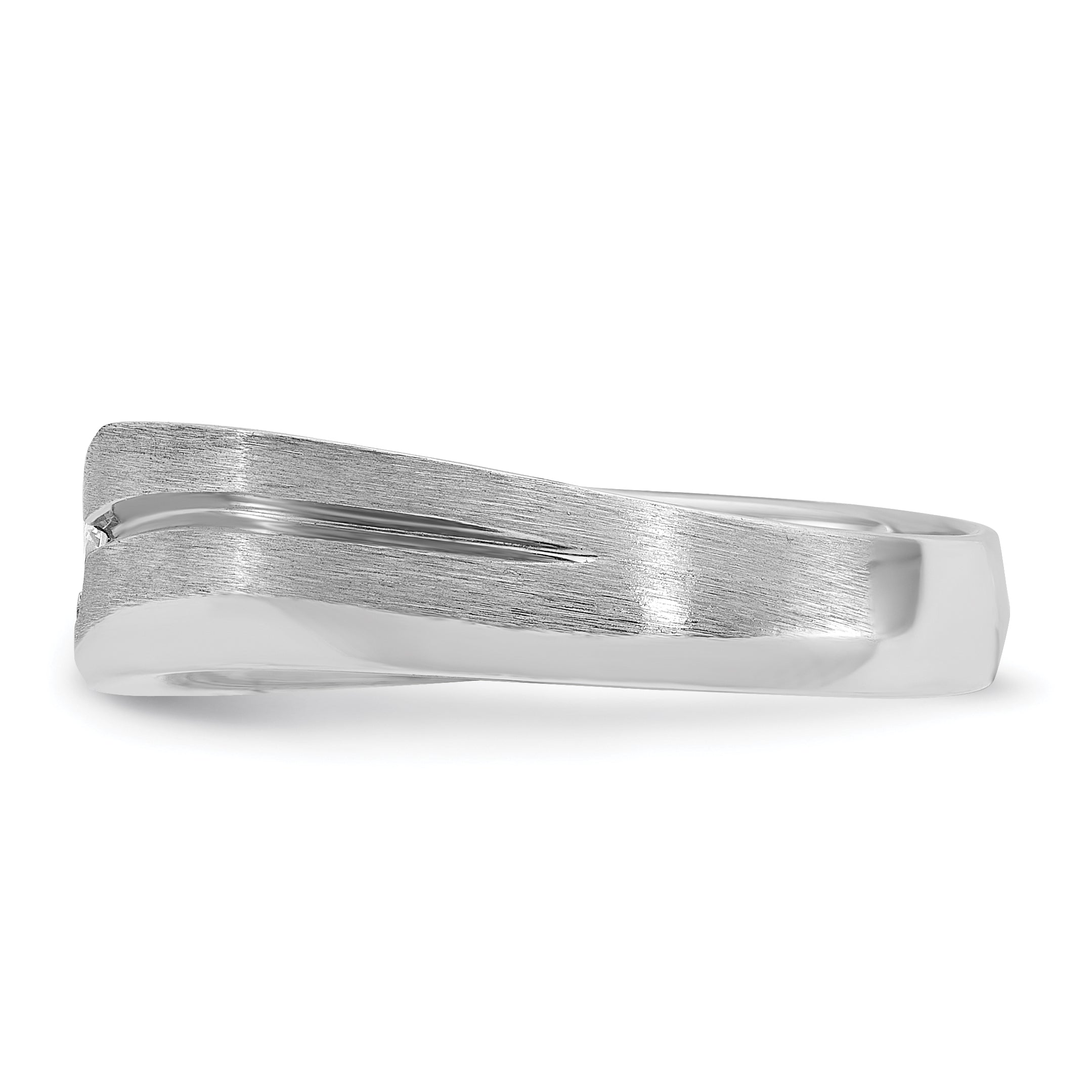 14k White Gold Mens Polished and Satin Diamond Ring Mounting, Mounting Only - Sophia Jewelers