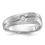14k White Gold Mens Polished and Satin 1/10 carat Diamond Complete Ring - Sophia Jewelers