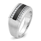 10k Men's Polished and Satin Onyx and 1/6 Carat A Quality Diamond Ring