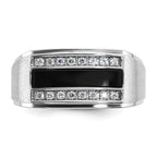 14k White Gold Men's Polished and Satin Gemstone Ring Mounting, Mounting Only - Sophia Jewelers