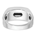14k White Gold Men's Polished and Satin Onyx and 1/6 Carat AA Quality Diamond Ring - Sophia Jewelers