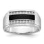 14k White Gold Men's Polished and Satin Onyx and 1/6 Carat AA Quality Diamond Ring - Sophia Jewelers