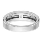 14k White Gold Mens Polished and Satin Diamond Ring Mounting, Mounting Only - Sophia Jewelers