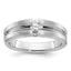 14k White Gold Mens Polished and Satin 1/6 carat Diamond Complete Ring - Sophia Jewelers