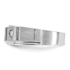 14k White Gold Mens Polished and Satin 1/4 carat Diamond Complete Ring - Sophia Jewelers
