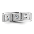 14k White Gold Mens Polished and Satin Diamond Ring Mounting, Mounting Only - Sophia Jewelers