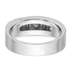 14k White Gold Mens Polished and Satin 1/4 carat Diamond Complete Ring - Sophia Jewelers