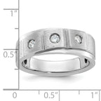 14k White Gold Mens Polished and Satin Diamond Ring Mounting, Mounting Only - Sophia Jewelers