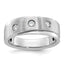 14k White Gold Mens Polished and Satin Diamond Ring Mounting, Mounting Only - Sophia Jewelers