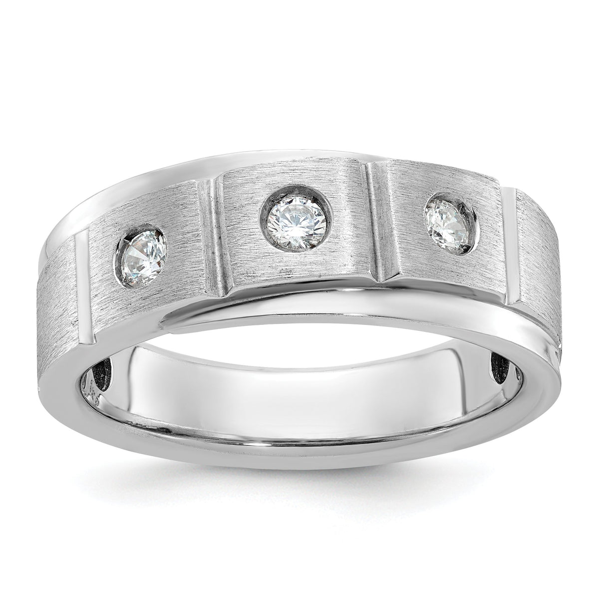 Men's Diamond Ring in 14K White Gold, 8.35mm (1/4 ct. tw.), Size 10 - Sophia Jewelers Main image