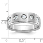 14k White Gold Mens Polished and Satin Diamond Ring Mounting, Mounting Only - Sophia Jewelers