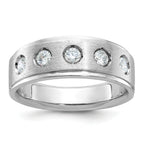 14k White Gold Mens Polished and Satin Diamond Ring Mounting, Mounting Only - Sophia Jewelers