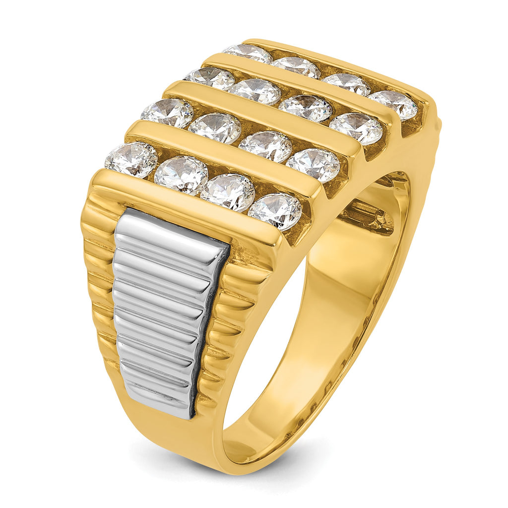 Men's Lab-Grown Diamond Four-Row Ring in 14K Two-Tone Gold (2 ct. tw.), Size 10 - Sophia Jewelers
