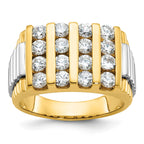 Men's Lab-Grown Diamond Four-Row Ring in 14K Two-Tone Gold (2 ct. tw.), Size 10 - Sophia Jewelers
