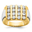 Men's Lab-Grown Diamond Four-Row Ring in 14K Two-Tone Gold (2 ct. tw.), Size 10 - Sophia Jewelers