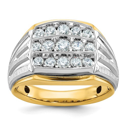 Men's Cluster Ring in 14K Two-Tone Gold, Lab-Grown Diamond (1 ct. tw.), Size 10 - Sophia Jewelers Main image