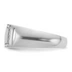 14k White Gold Polished Rectangle Mens Signet Ring Mounting, Mounting Only - Sophia Jewelers