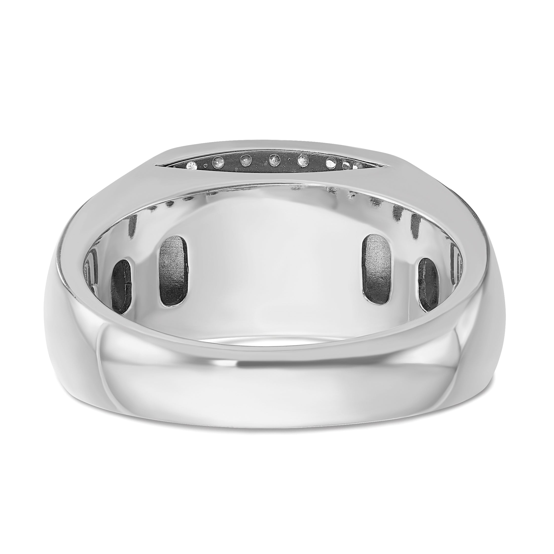 14k White Gold Polished Rectangle Mens Signet Ring Mounting, Mounting Only - Sophia Jewelers