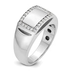 14k White Gold Polished Rectangle Mens Signet Ring Mounting, Mounting Only - Sophia Jewelers