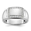 14k White Gold Polished Rectangle Mens Signet Ring Mounting, Mounting Only - Sophia Jewelers