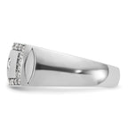 14k White Gold Men's Polished and Cut-Out Ring Mounting, Mounting Only - Sophia Jewelers