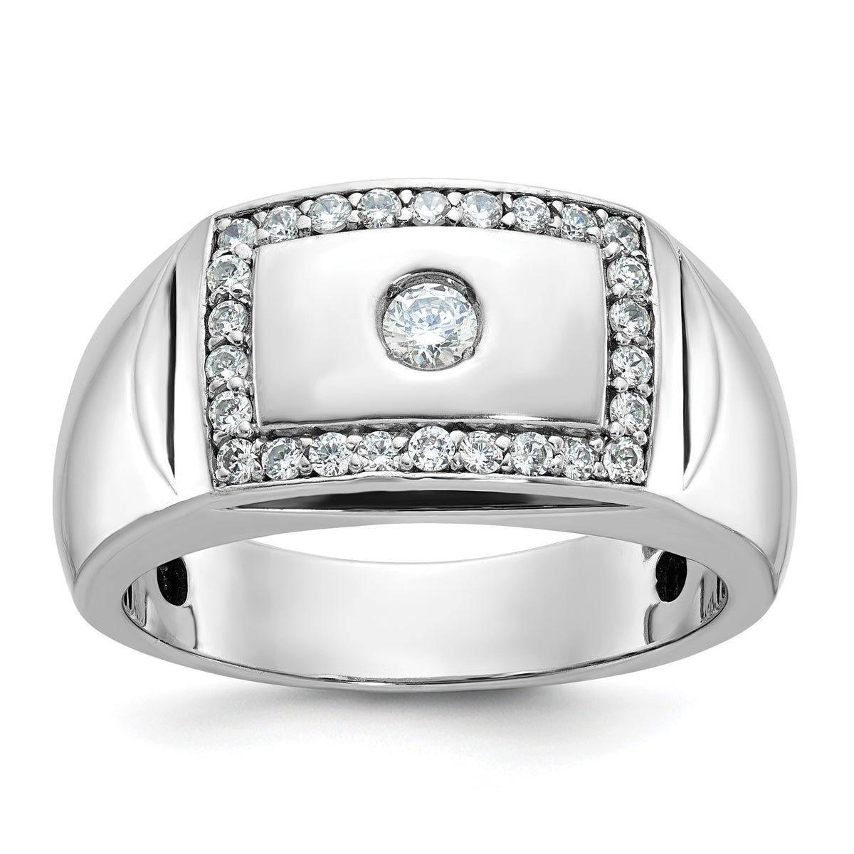 Men's Cut-Out Lab-Grown Diamond Ring in 14K White Gold (1/2 ct. tw.), Size 10 - Sophia Jewelers Main image