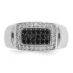 14k White Gold Men's Polished and Cut-Out Rectangle Ring Mounting, Mounting Only - Sophia Jewelers