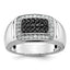 Men's Lab-Grown Diamond & Black Diamond Cluster Ring in 14K White Gold (3/4 ct. tw.), Size 10 - Sophia Jewelers