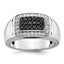 14k White Gold Men's Polished and Cut-Out Rectangle Ring Mounting, Mounting Only - Sophia Jewelers