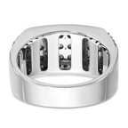 14k White Gold Men's Polished Satin and Cobblestone Textured Ring Mounting (No Stones Included)