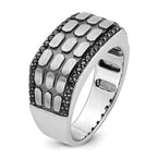 14k White Gold Men's Polished Satin and Cobblestone Textured Ring Mounting (No Stones Included)