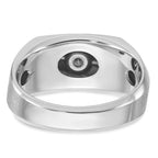 14k White Gold Mens Polished and Satin Diamond Ring Mounting, Mounting Only - Sophia Jewelers