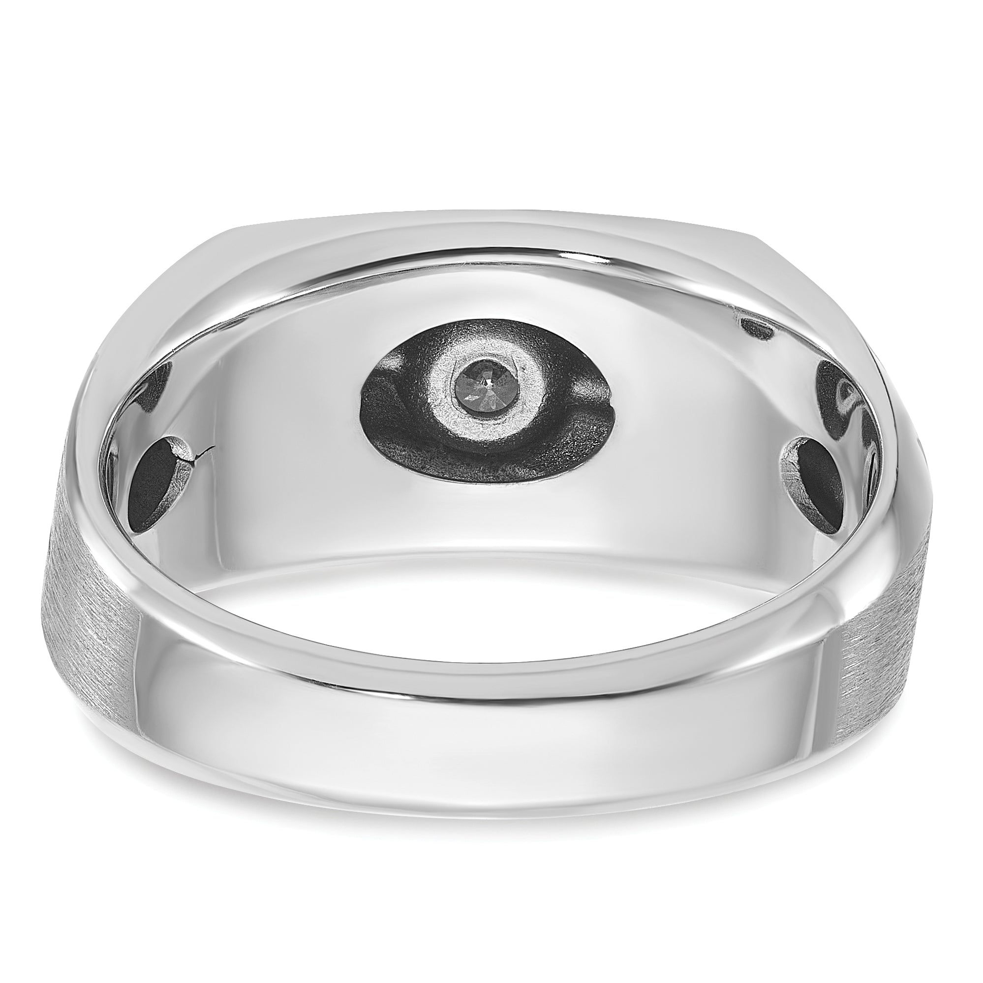 14k White Gold Mens Polished and Satin Diamond Ring Mounting, Mounting Only - Sophia Jewelers