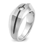 14k White Gold Mens Polished and Satin Diamond Ring Mounting, Mounting Only - Sophia Jewelers