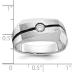 14k White Gold Mens Polished and Satin Diamond Ring Mounting, Mounting Only - Sophia Jewelers