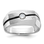 14k White Gold Mens Polished and Satin Diamond Ring Mounting, Mounting Only - Sophia Jewelers