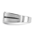 14k White Gold with Black Rhodium Mens Satin 1/5 carat Diamond Complete Ring - Sophia Jewelers
