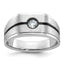 14k White Gold Mens Polished and Satin Diamond Ring Mounting, Mounting Only - Sophia Jewelers