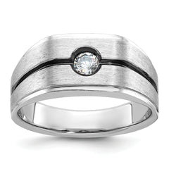 14k White Gold Men's Polished/Satin Complete Lab Grown VS/SI FGH - Sophia Jewelers