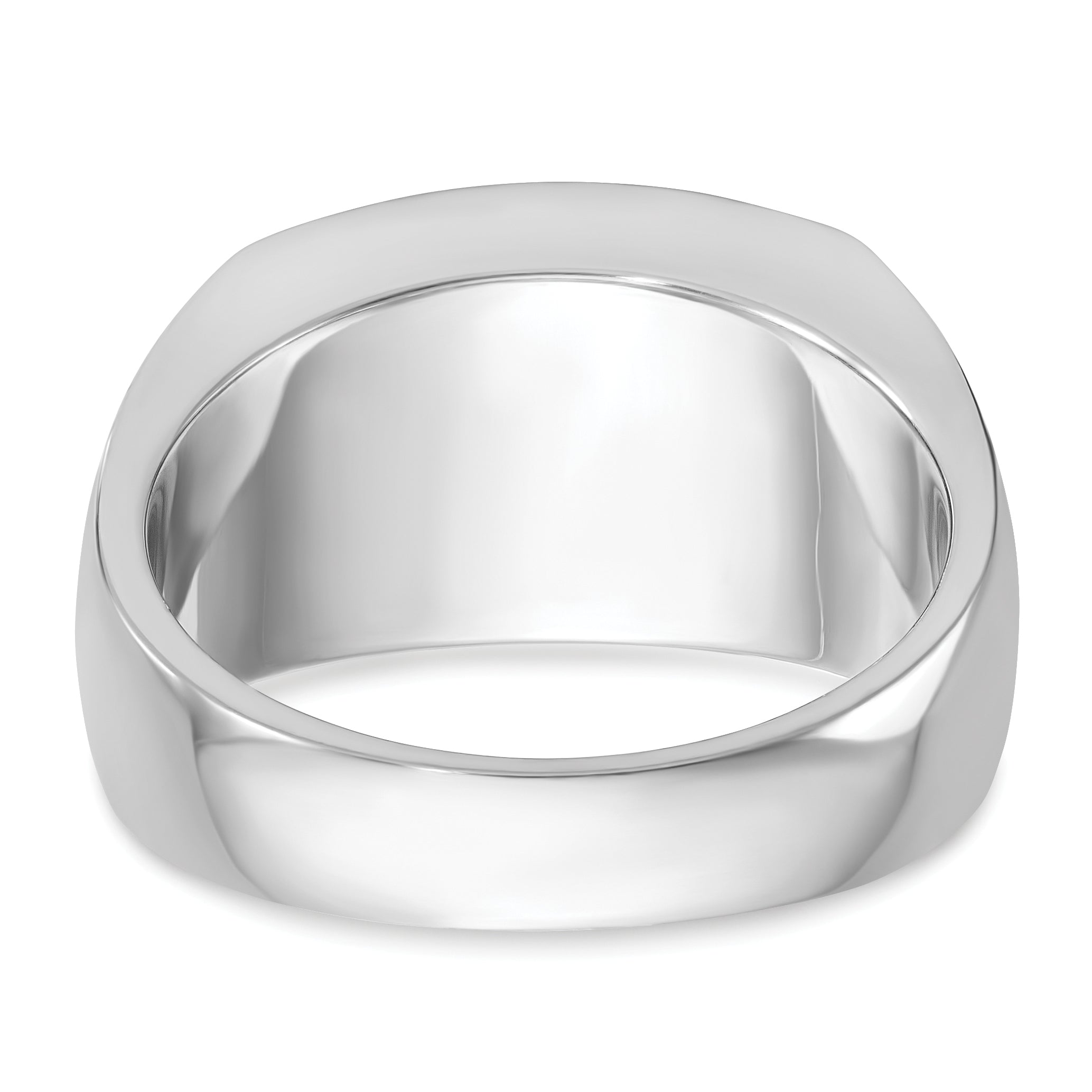 14k White Gold Men's Polished Rectangular Cluster Ring Mounting, Mounting Only - Sophia Jewelers