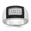 14k White Gold Men's Polished Rectangular Cluster Ring Mounting, Mounting Only - Sophia Jewelers