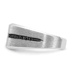 14k White Gold with Black Rhodium Satin 5/8 carat Black and White Diamond Complete Mens Ring - Sophia Jewelers