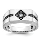 14k White Gold Satin Diamond Mens Ring Mounting, Mounting Only - Sophia Jewelers