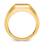 10k Men's Polished and Satin 1 Carat A Quality Diamond Square Cluster Ring