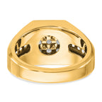 10k Men's Polished and Satin 1 Carat A Quality Diamond Square Cluster Ring